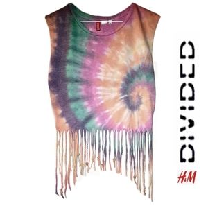 Divided  Tie dye  crop Top